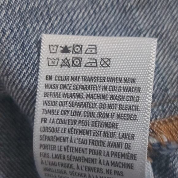 AÈ American Eagle Raw Hem Denim Halter Coverall Dress L Classic Preppy Festival - Picture 9 of 9